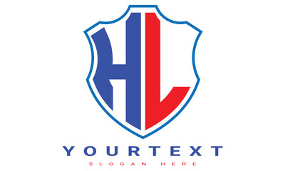 Fototapeta premium HL Two letters shield logo design.