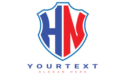 Fototapeta premium HN Two letters shield logo design.
