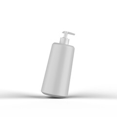Plastic Shampoo Bottle 3d Rendering Cosmetic Product