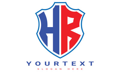 Fototapeta premium HR Two letters shield logo design.