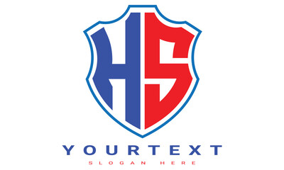 Fototapeta premium HS Two letters shield logo design.