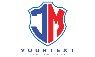 JM Two letters shield logo design.