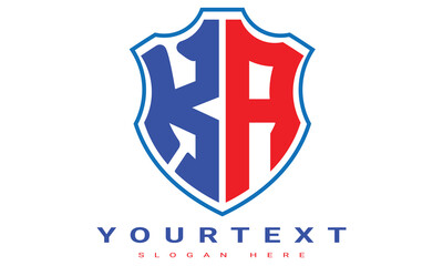 Fototapeta premium KA Two letters shield logo design.