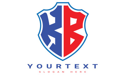 Fototapeta premium KB Two letters shield logo design.