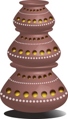 Garaba Clay pot with ckay lamp inside to worship godess Ambamata