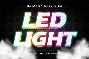 led light colorful font typography lettering 3d editable text effect font style template background