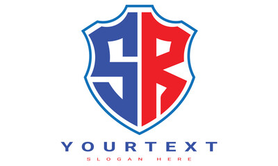 Fototapeta premium SR Two letters shield logo design.