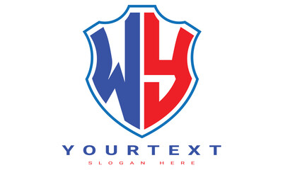 Fototapeta premium WY Two letters shield logo design.