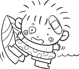 Fototapeta cartoon cute doodle coloring page kawaii anime illustration clipart character chibi drawing manga obraz