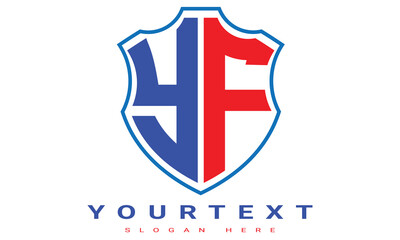 Fototapeta premium YF Two letters shield logo design.