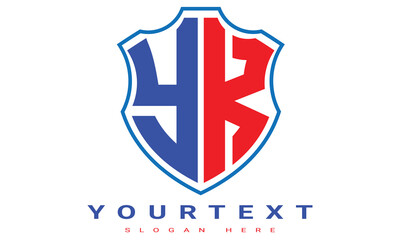 Fototapeta premium YK Two letters shield logo design.