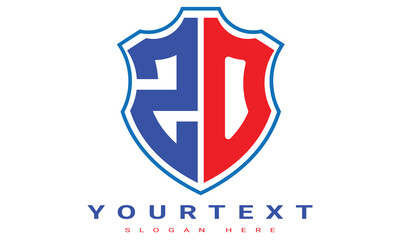 Fototapeta premium ZO Two letters shield logo design.