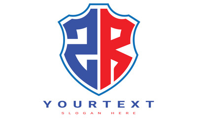 Fototapeta premium ZR Two letters shield logo design.