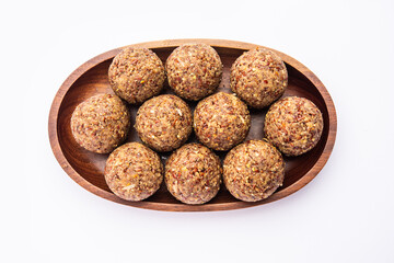 Alsi pinni laddu or flax seed laddo or healthy jawas ladoo are delicious Indian sweet energy balls
