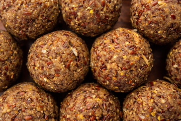Alsi pinni laddu or flax seed laddo or healthy jawas ladoo are delicious Indian sweet energy balls