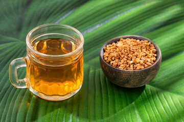 Fenugreek Tea Cup - Trigonella foenum-graecum. Healthy food