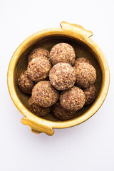 Alsi pinni laddu or flax seed laddo or healthy jawas ladoo are delicious Indian sweet energy balls
