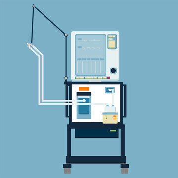 Ventilator, Used To Help Patients By Moving The Ventilated Air In And Out Of The Lungs To Deliver Air To Patients Whose Bodies Cannot Breathe Or Insufficient Breathing. Life Support Or Resuscitation