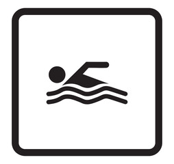 Swimming sign icon. Pool swim symbol.