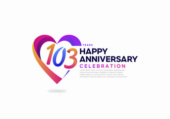 103 year anniversary logo icon design template