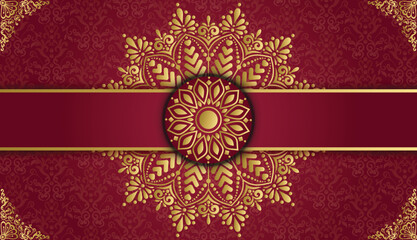 Royal invitation card with floral ornamental mandala. Beautiful luxury vintage background design. Design for invitation, wedding card, Diwali, decoration. India, Indian, Arabic, Damask, Asian, Turkish