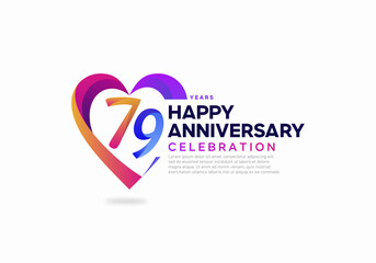 79 year anniversary logo icon design template