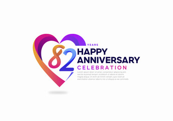 82 year anniversary logo icon design template