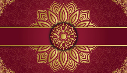Arabesque style decorative mandala invitation card. Islamic background with mandala decoration.