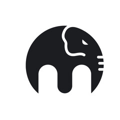 M elephant icon vector concept design template
