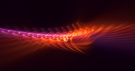 3D rendering abstract valentine red fractal light background
