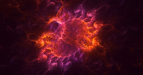 3D rendering abstract valentine red fractal light background