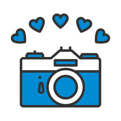 Camera With Hearts Icon