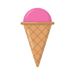 Vector graphic of ice cream. Strawberry ice cream illustration with flat design style. Suitable for content design assets