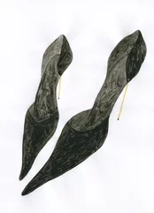 Abwaschbare Fototapete black heels. watercolor painting. illustration.  © Anna Ismagilova