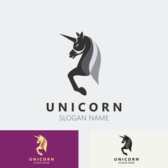 Unicorn Horse Logo image design head elegan template