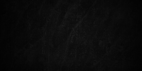 Dark black grunge textured concrete background. Panorama dark grey black slate background or texture. Vector black concrete texture. Stone wall background.	