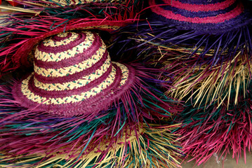 cane hat in sri lanka. Handcrafted reed and rush products .They are beautified with colorful...