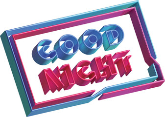 3d vector good night with colorful