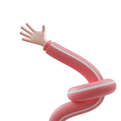 Waving Hand Gesture 3D Render Illustration