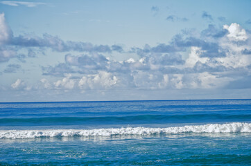 Seascape with Cumulus Clouds on the Horizon.