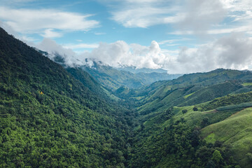 Green mountain valley nan thailand,green mountain fields with blue sky
