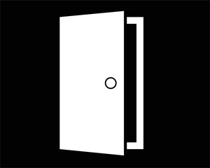 door vector icon. Entrance door, vector graphic illustration of the exit door in a frame.