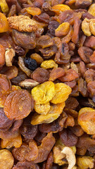 Dried yellow dried apricots close-up.