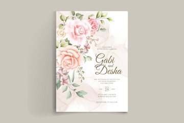 beautiful watercolor roses wedding invitation