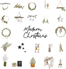 set of christmas icons Modern Christmas