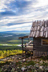 Santa's cabin in the slopes of Levi ski center, Lapland, Finland