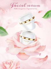 3d rose facial serum ad template