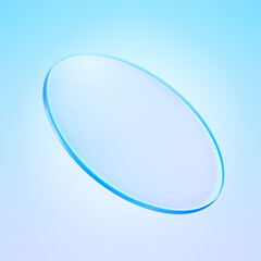 3d transparent glass disk