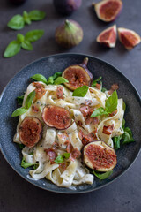 fig pasta with fresh basil