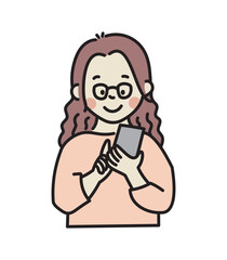 スマートフォンを使う若い女性